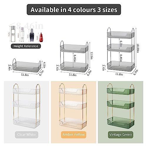 3 Tier Bathroom Organizer Countertop Makeup Perfume Tray Skincare Organizer for Bathroom Dresser Vanity (Grey) - Image 3