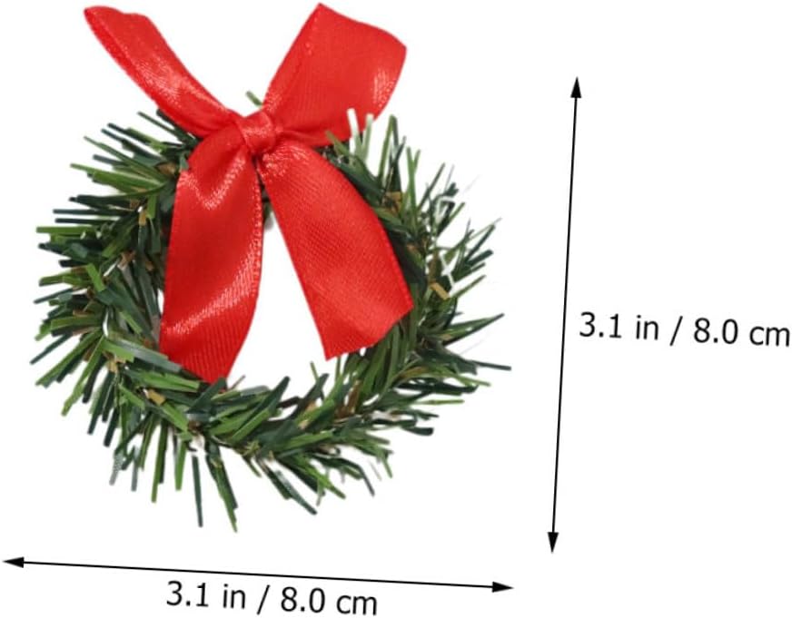 Xmas Mini Christmas Pine Needle Candle Rings 10pcs PVC Cloth Iron