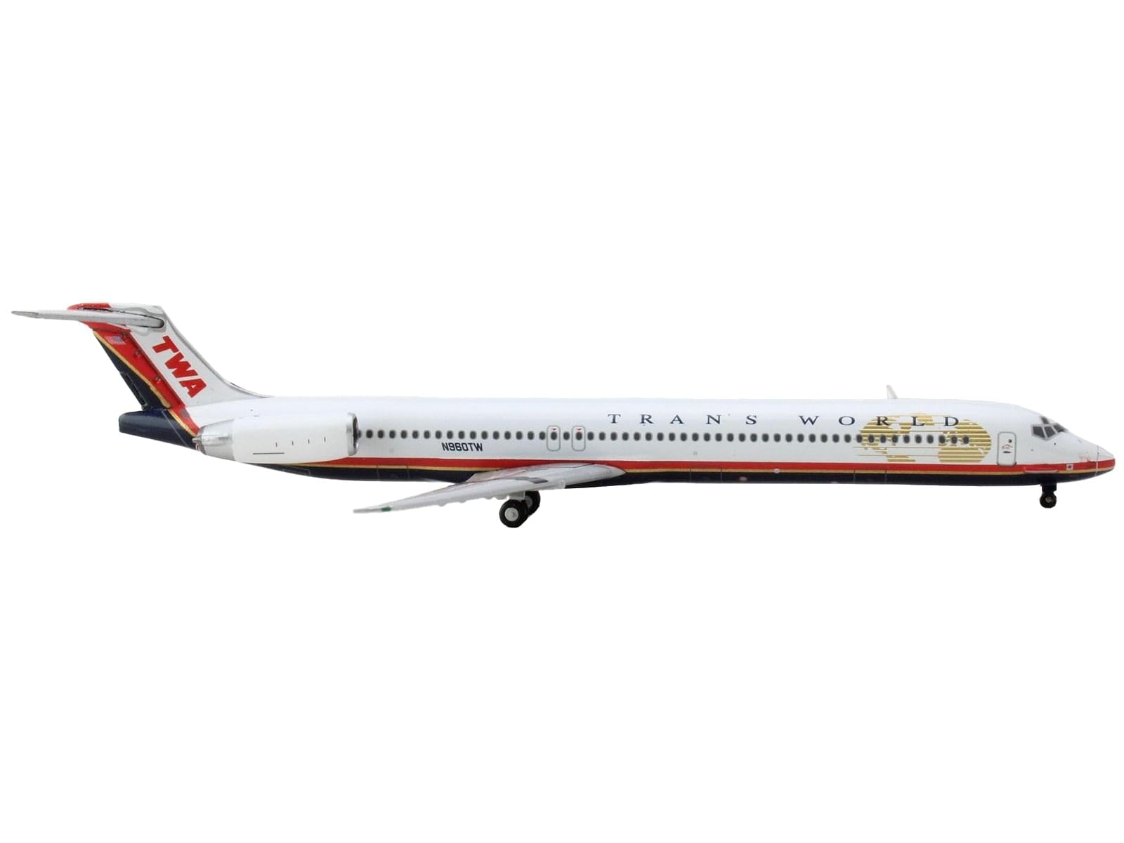 Avión MD-82 TWA Gemini Jets 1:400 decora tu despacho con maquetas históricas 3