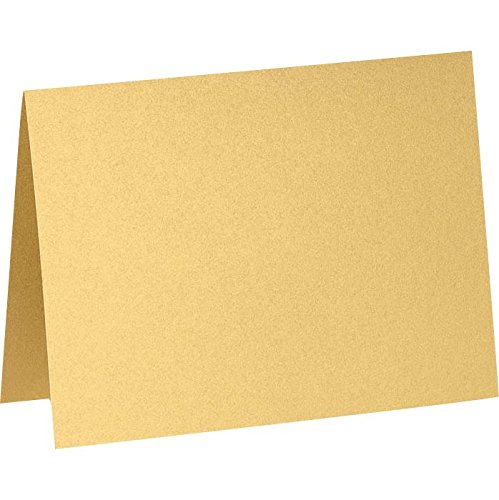 Image of LUXPaper A7 Folded Cards | 5 1 /8 inch x 7 inch | Gold Metallic | 105lb. Cover | 50 Qty