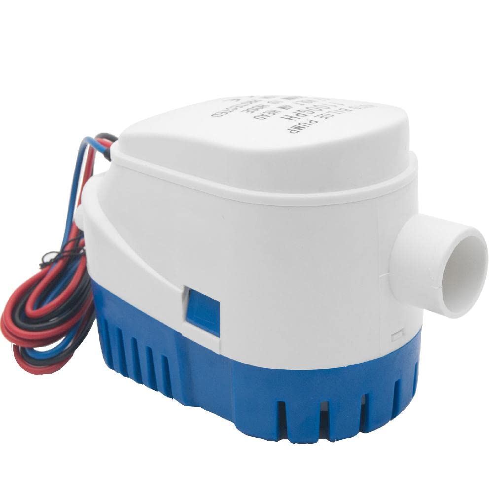 Pompa di sentina automatica di scarico per barca, 12 V, 1100 GPH, pompa di sentina automatica con interruttore galleggiante per laghetti, piscine, spa, silenziosa, diametro uscita 29 mm