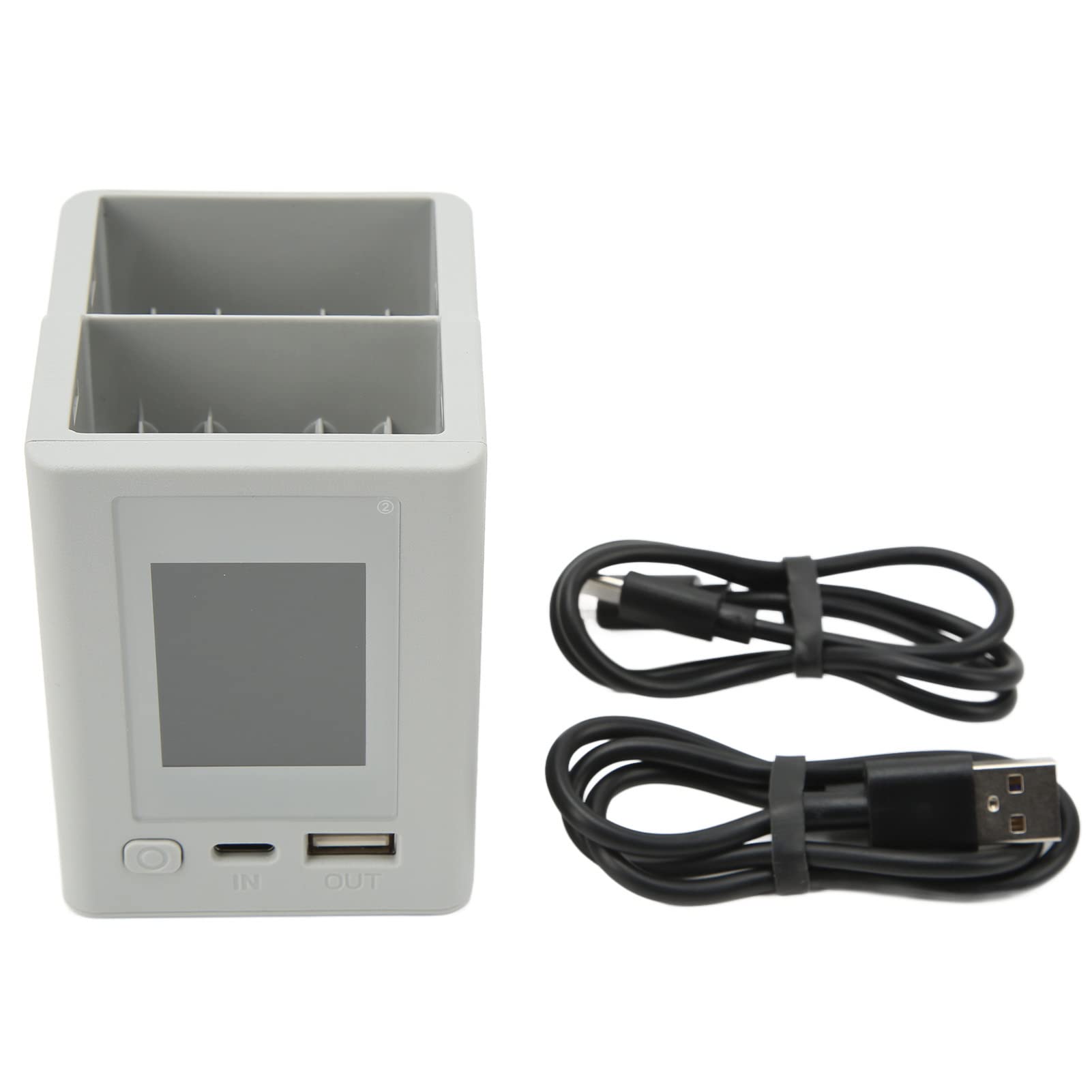 Domary Hub di Ricarica a 2 Vie PD Caricatore Batteria a Colori di Ricarica Rapida USB LCD Caricatore della Batteria per Mini 3 Drone Grigio