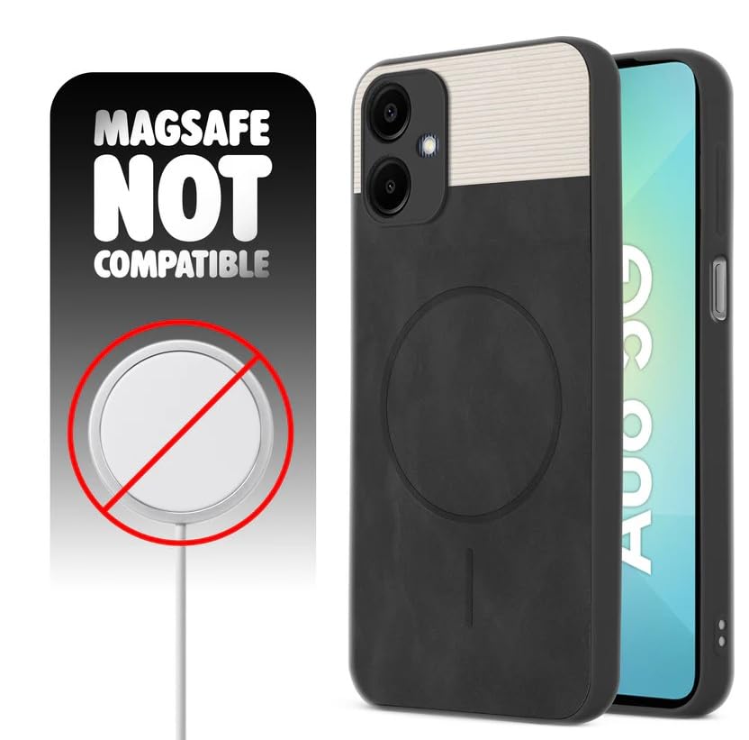 Image of Bintage CASE Dual-Leather Mac Safe Design Phone Case| Soft Touch Finish | Full Camera Protectection Back Cover Compatible for Samsung F04 / A04e 4G / M04 - White & Black