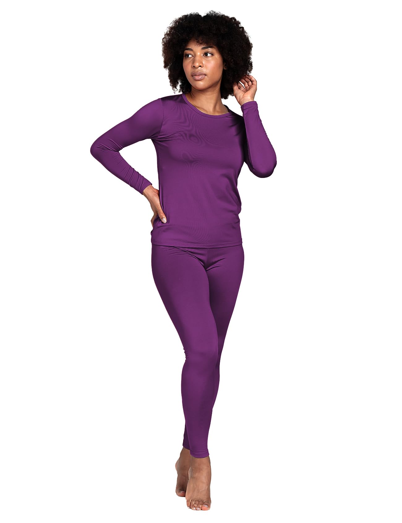 LAPASA Completo Termico Donna Fodera in Micropile Calore Base L17 - Abbigliamento Intimo Invernale Maglietta Pantaloni Calzamaglia Tuta Sci Trekking