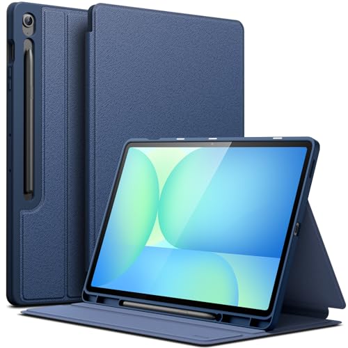 JETech Funda para Samsung Galaxy Tab S10 FE Plus/S10 FE+ 13,1 Pulgadas con Porta para S Pen, Carcasa Slim Folio Soporte Protectora Tableta, Visualización Multiángulo (Marino)