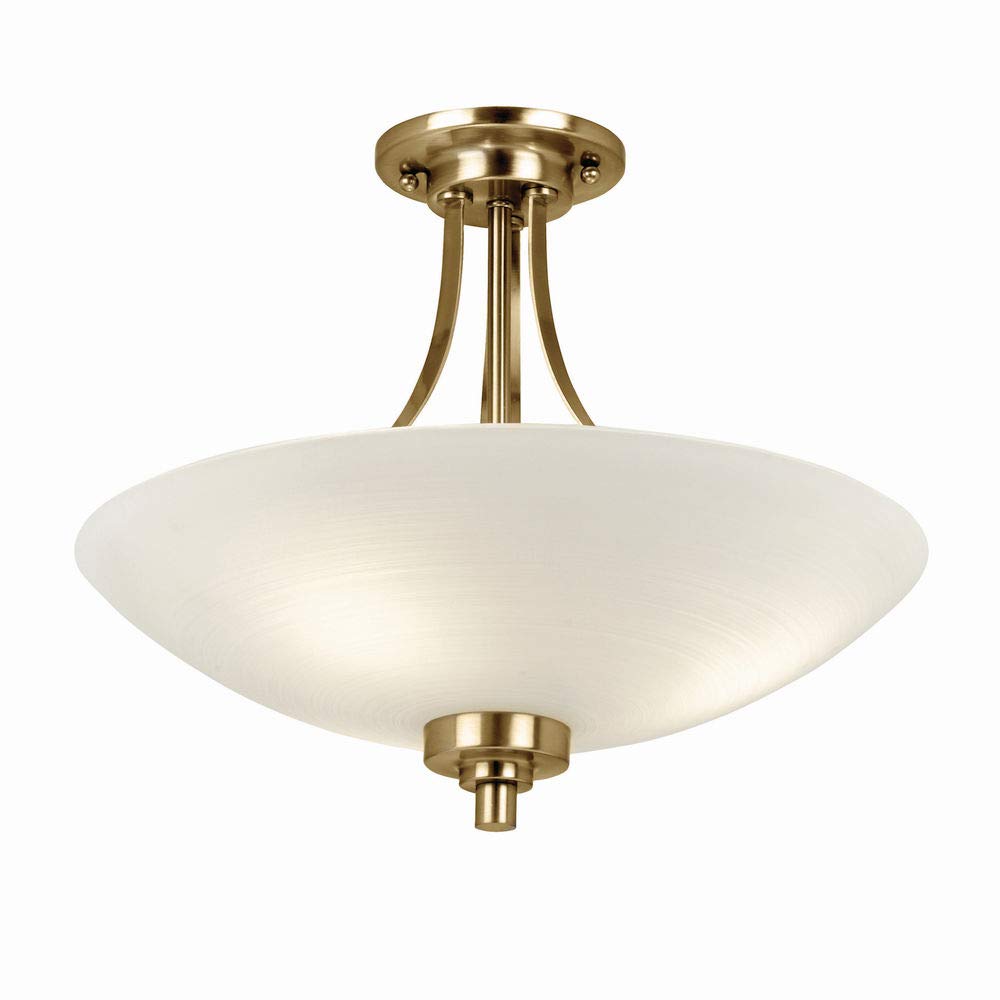 Semi-Flush Ceiling Light Uplight, Antique Brass Finish