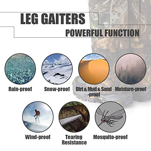 Yundxi Camo Legging Gaiters Waterproof Snowboard Boots Cover Trekking Shoes Gaitors for Walking Camping Outdoor Living Desert