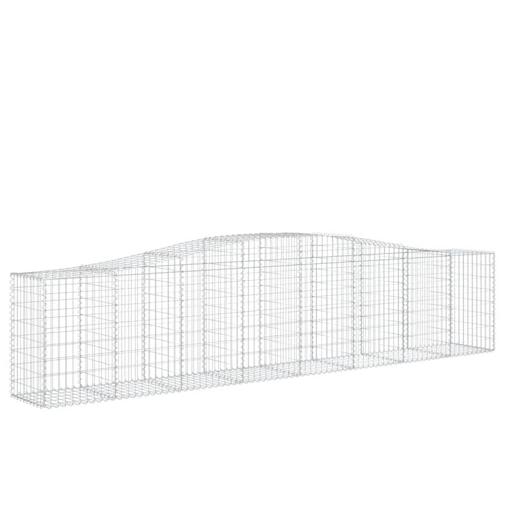 2 gaviones de arco alto, 400 x 50 x 80/100 cm, de hierro galvanizado, para barrera de jardín y protección visual, construcción estable de alambre como decoración para terraza