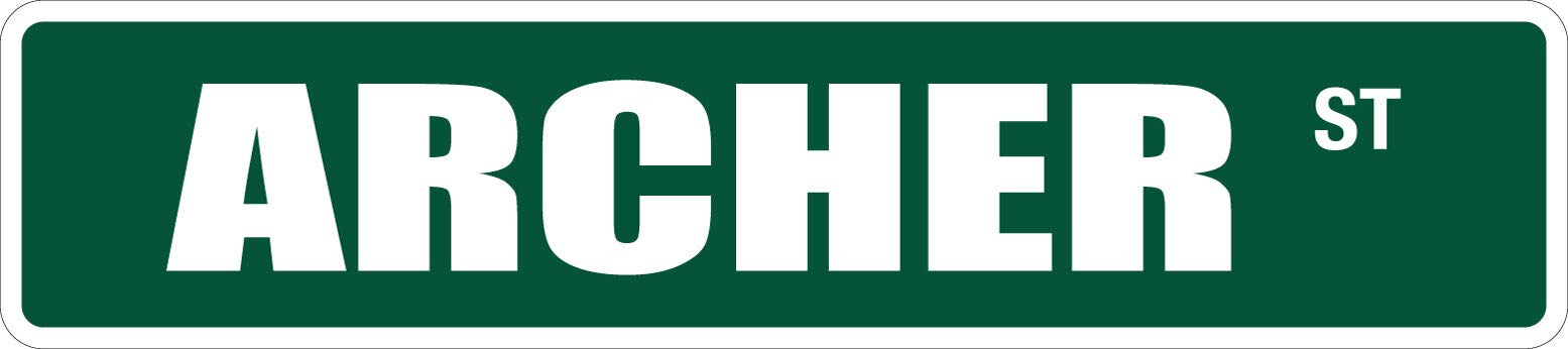 metal sign Archer 4" x 16" Metal Novelty Street Sign