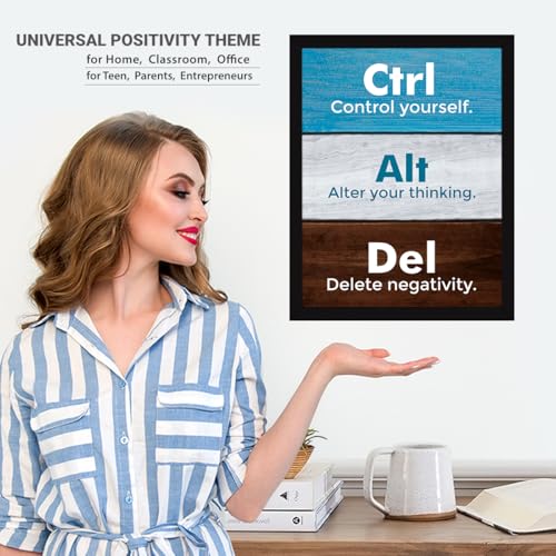 Image of Chaka Chaundh - Motivational Quotes Wall Frames - Ctrl Control yourself. Alt Alter your thinking. Del Delete negativity. Student Quotes - Office Quotes - (14 X 11 Inches)