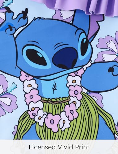 Image of Disney Stitch Frozen Marvel Minnie Mouse Girls Swimsuits Ruffle One Piece Bathing Suits UPF 50 Swimwear Quick Dry Size 2-13Y