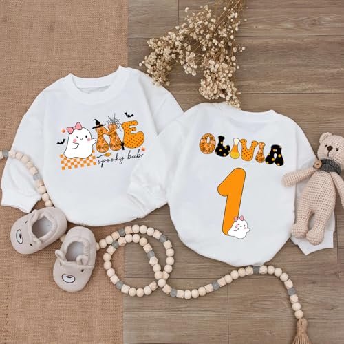 Personalized First Halloween Birthday Babies Girls Romper, My First Halloween Baby Girl Outfit, 1St Halloweens2