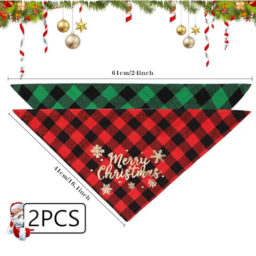 2 Stück Weihnachtshund Bandanas, Hundehalstuch, Schal Halstuch für Weihnachten Haustier Kostüm, Halstuch Hund, Dreieck Haustier Lätzchen für Haustier Weihnachten Kostüm Dekoration Zubehör (B)