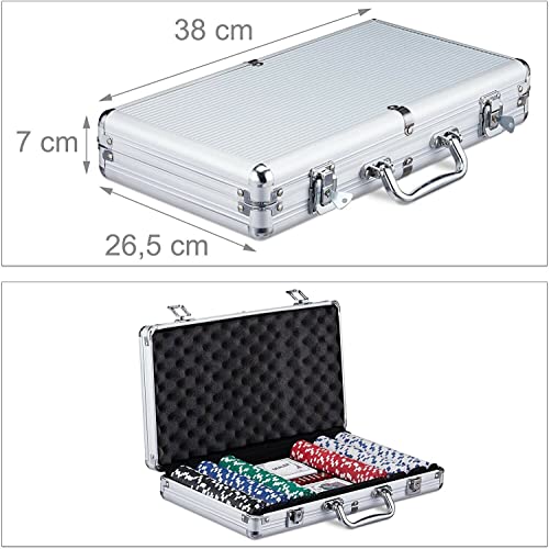 ISO TRADE - Texas Strong 300 Tokens Poker Set + Suitcase 9554 Material Bingo, Mehrfarbig