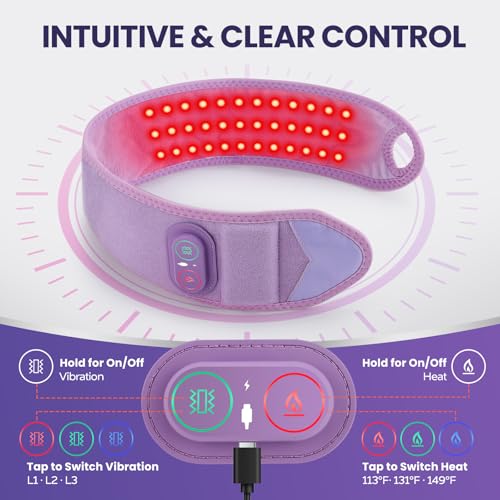 Image of Cordless Wrist Hand Heating Pad Massage for Pain Relief, Rechargeable Heated Wrist Brace for Carpal Tunnel & Arthritis, Red Light Heated Wrist Massager Wrap, Purple