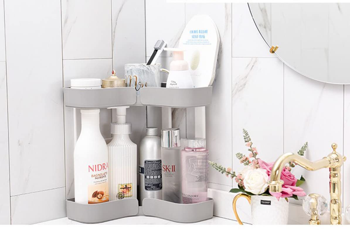 MosQuick® 2 Tier Racks for Storage Multipurpose Corner Shelf Corner Rack L Shaped Bathroom Organiser, Bathroom Shelf for Wall Corner Rack for Kitchen Corner Stand Plastic - Grey (B0C4Y9FS9Z) Amazon Price History, Amazon Price Tracker