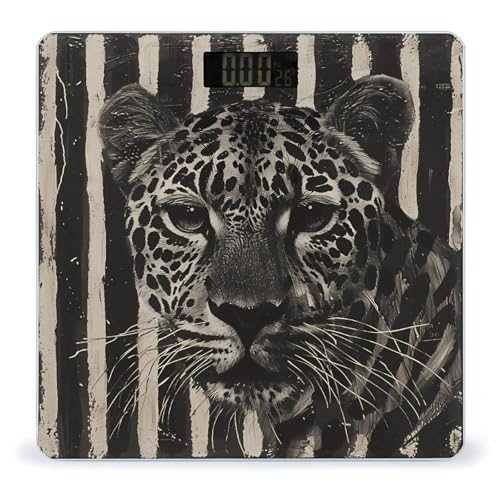 Báscula Digital Corporal Rayada Leopardo Alta Precisión miniatura 1