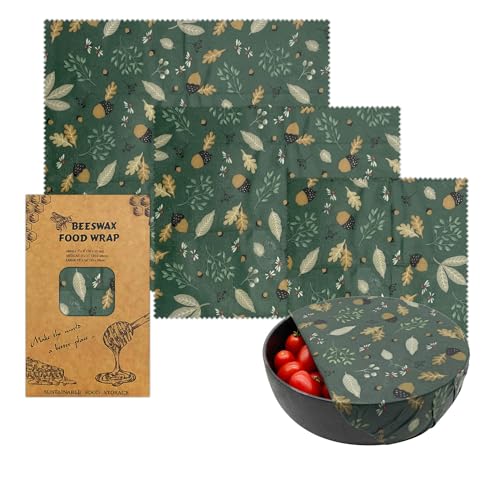 Bethany Home ワックスペーパー 3枚セット 蜜蝋ラップ 食品保存用ラップ サンドイッチの包み紙 蜜蝋布 再利用可能 無添加 繰り返し使える オーガニック ミツロウラップ 環境にやさしい 分解可能 キッチンラップ 生鮮保存 お土産 贈り物 プレゼント (ヘーゼルナッツ-3pcs)の商品画像（Amazon）