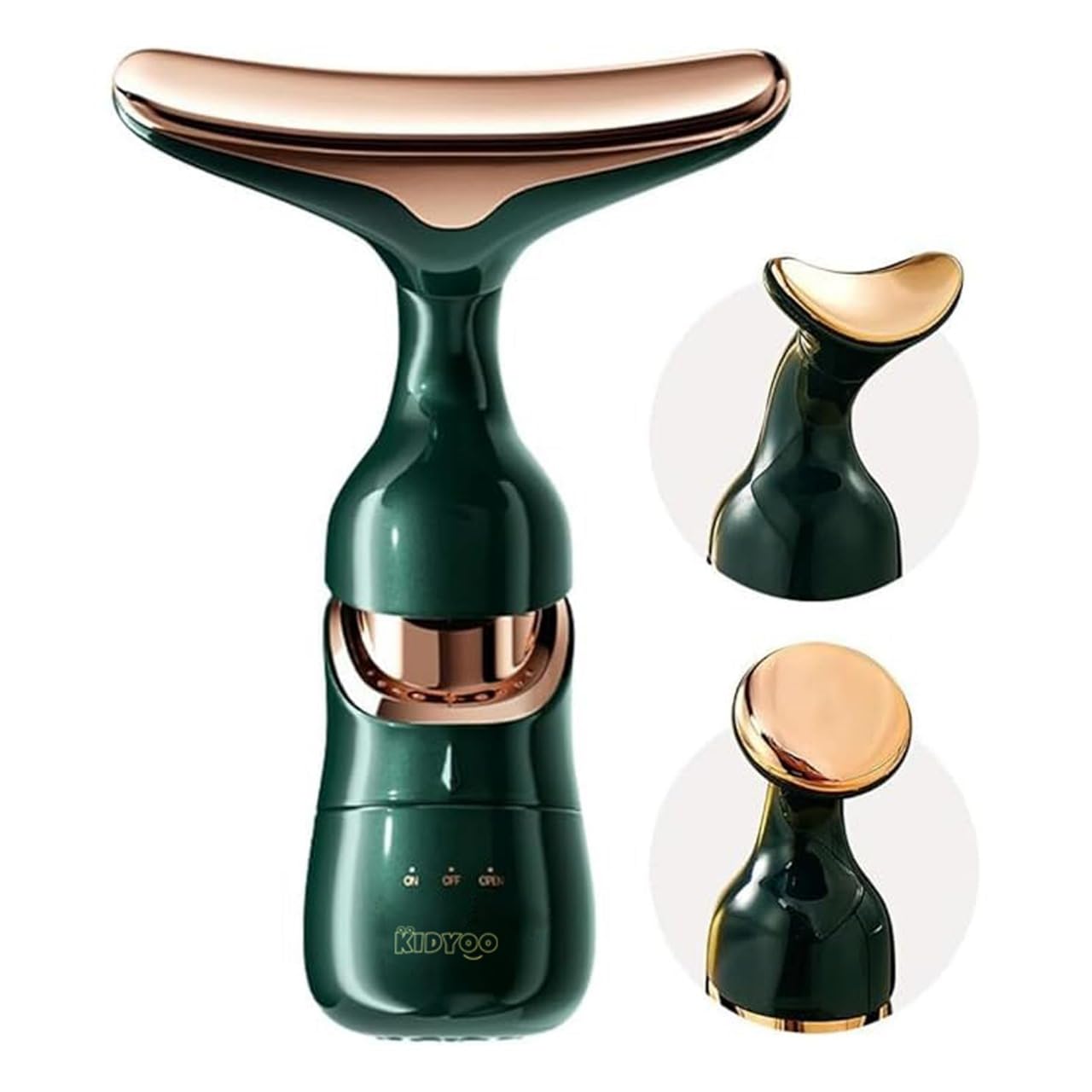 SmartHomeMart 3 in 1 Anti Wrinkles Face Neck Eyes Massager,Vibration Facial Massager for Skin Care, Face Sculpting Tool Multifunctional Neck Face Massager Beauty Device (Green) 2