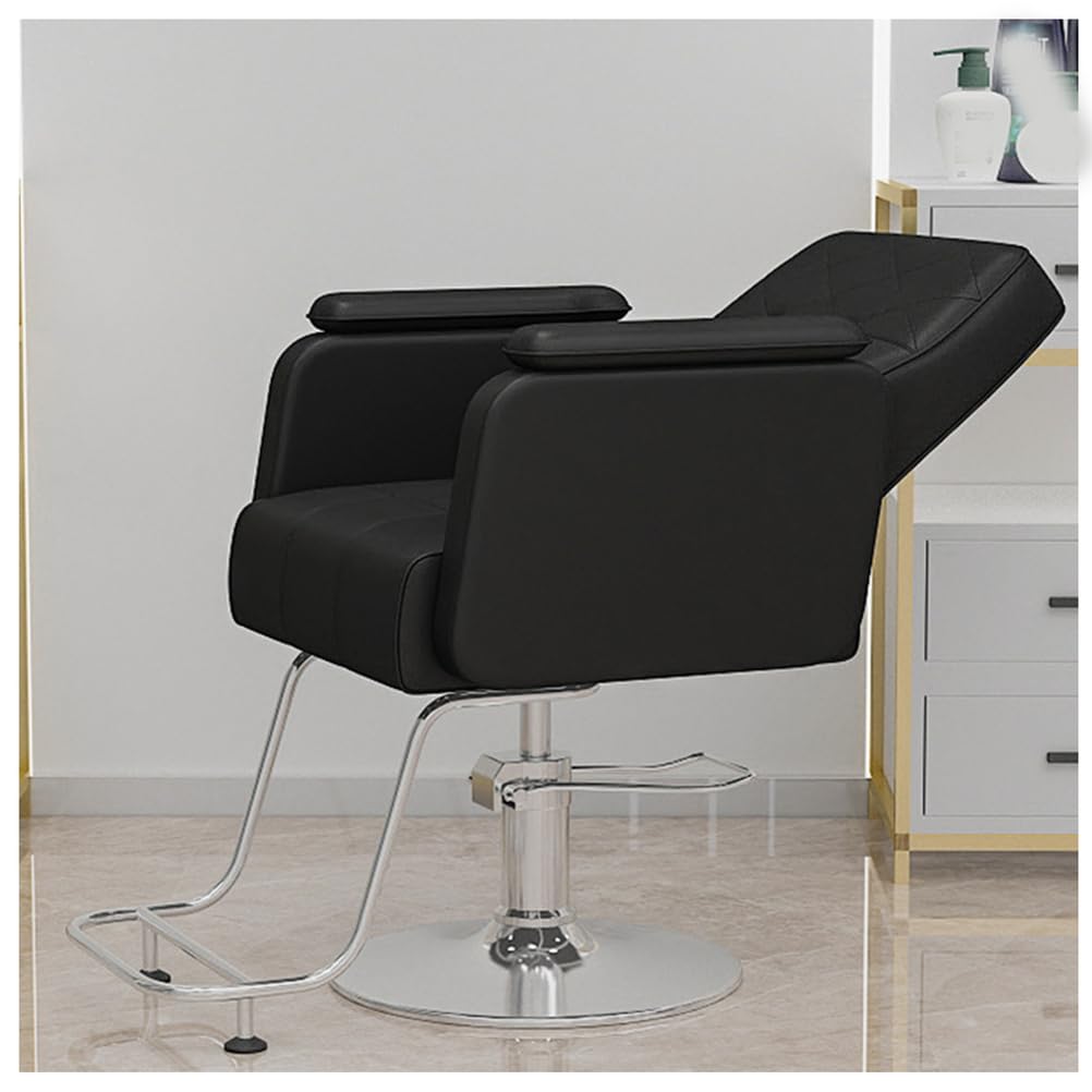 OZBMA Professional Hydraulic Reclining Salon Chair Adjustable Height Barber with 360° Swivel Classic Black Beauty Spa & Tattoo Shop Furniture