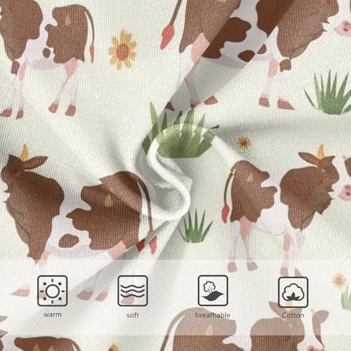 Wusikd Brown White Cow Girls' Underwear Cotton Grass Girls Briefs Soft Toddler Underwear 2T3