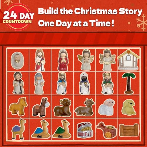 Nativity Advent Calendar 2026 Kids - 24 Days Light-Up Nativity Scene Set - image 8