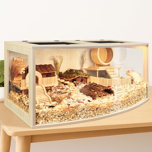 Prolee Hamster Cage Chew Proof Wood, Hamsters Enclosure Openable Top with Curved Design,Waterproof Small Animals Cage with Acrylic Sheets for Gerbils,Hamster Habitat(40 Inches) by PROLEE - Image 7
