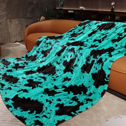 Image of Teal Blanket Queen Size, Lightweight All-Season Plush Turquoise Soft Fleece Throw for Bed Couch, Home Decor Housewarming Gifts 90x90