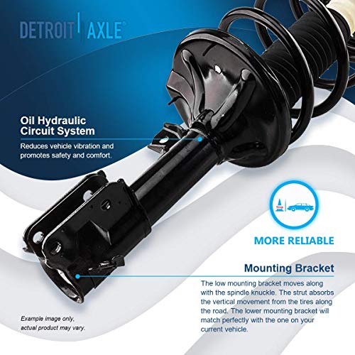 Image of Detroit Axle - 2 Front Struts for 2001-2006 Hyundai Santa Fe Complete Struts w /Coil Spring 2002 2003 2004 2005 Replacement Ready Quick Install Ready Struts Shocks Assembly