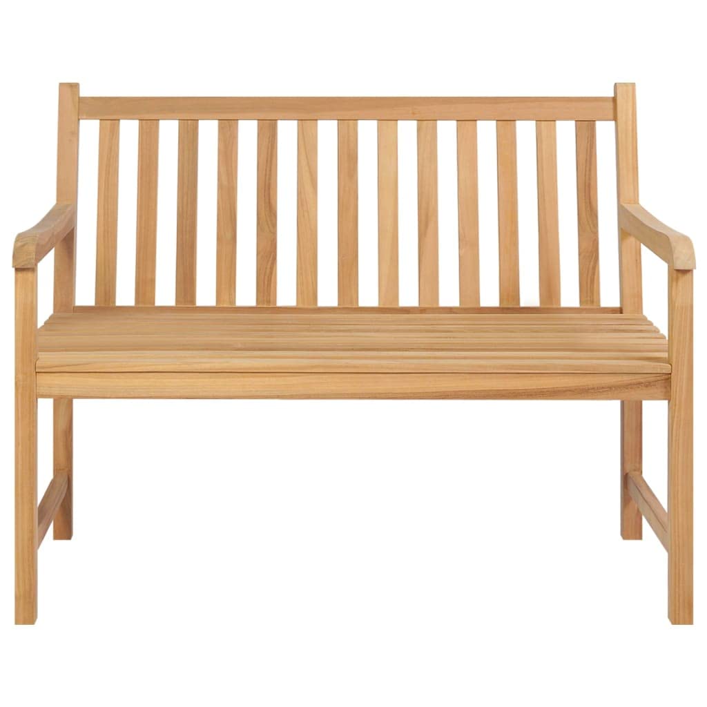 Teak 114 cm – Mobili da esterno in legno massello per cortile e giardino – soluzione di seduta elegante e resistente alle intemperie