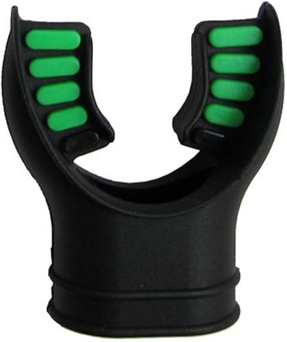 Scuba Choice Scuba Diving Ultra Black Silicone Mouthpiece with Color Tab and Regulator Tie, Green
