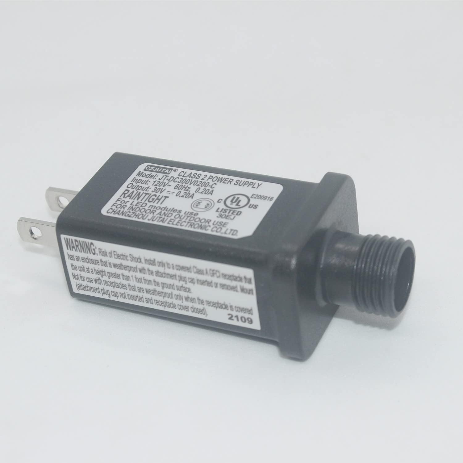 30V 6W LED Controller Steady On Mode, JT-DC300V0200-C Class 2 Power Supply Transformer, Low Voltage Transformer US Plug for LED Light (30V 1Pack)