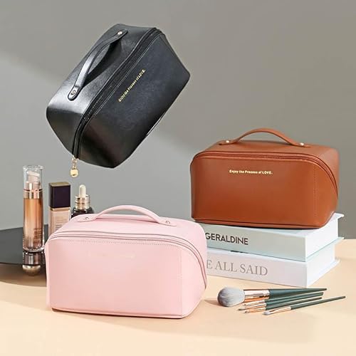 Necessaire Feminina Grande para Cosmético Maquiagem Bolsa Organizadora Viagem + Presilha Para Cabelo