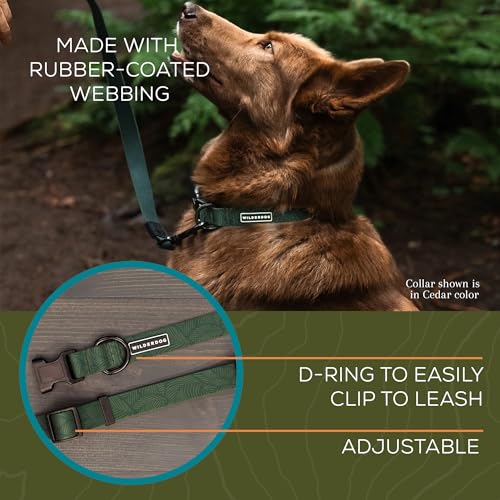 Image of Wilderdog Waterproof Dog Collar - Repels Water & Dirt - Medium 13 inch-18 inch - Cedar