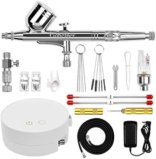 Gohelper Automatic Shutdown Airbrush kit with Compressor Dual-Action air Brush Gun for Cake