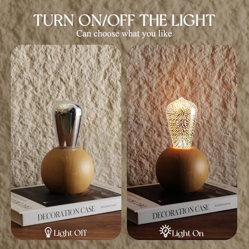 Porseme LED Light Bulb 3D Fireworks Decorative Glass ST19 Bulb, E26 Base, 4W, AC100-240V, Soft Warm Light, Romantic Decor for Home, Bedroom, Party - image 5