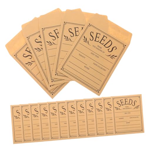 OUNONA 50個 種子用紙封筒 自己接着式シール付き コンパクト収納可能 種子の 保護と管理に