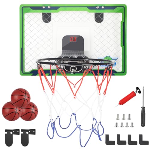 DBREAKS Mini Basketballkorb mit Elektronische Anzeigetafel und Licht,...