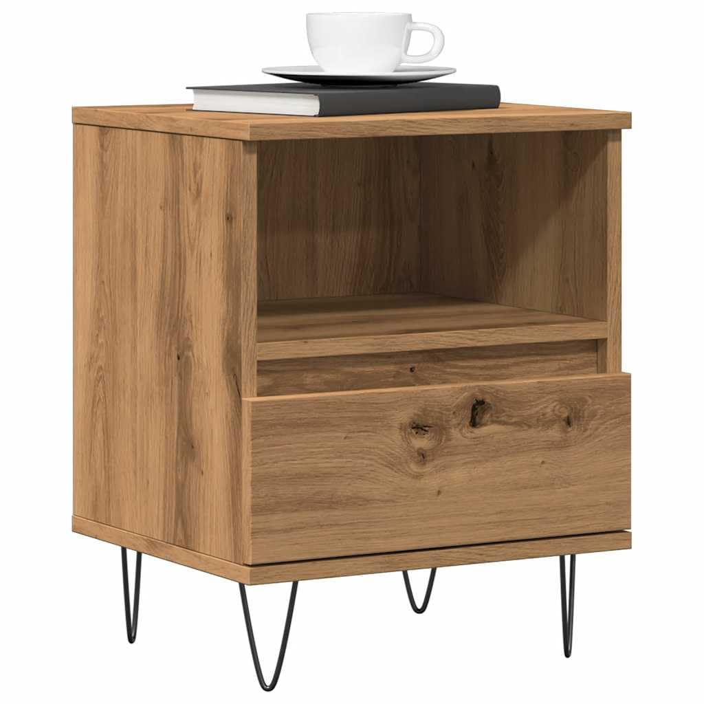 Table de chevet en chêne pour une ambiance cocooning et ordonnée dans votre chambre à coucher