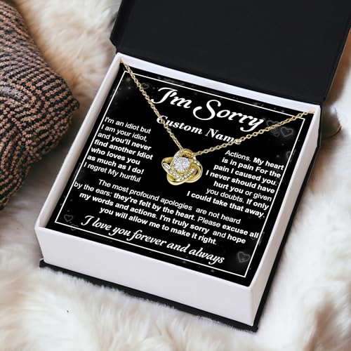 Custom I'm Sorry Necklace For Her, Im Sorry For Hurting You Gift, Forgive Me Gifts For Her, I Love You I'm Sorry Necklace Gift, Apologize Necklace For Wife Girlfriend Soulmate, Apology Love Necklace4