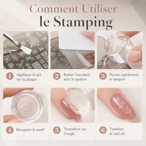 Kit French Manucure Nail Art Stamper Jelly Tampon Silicone Transparent – vue 7