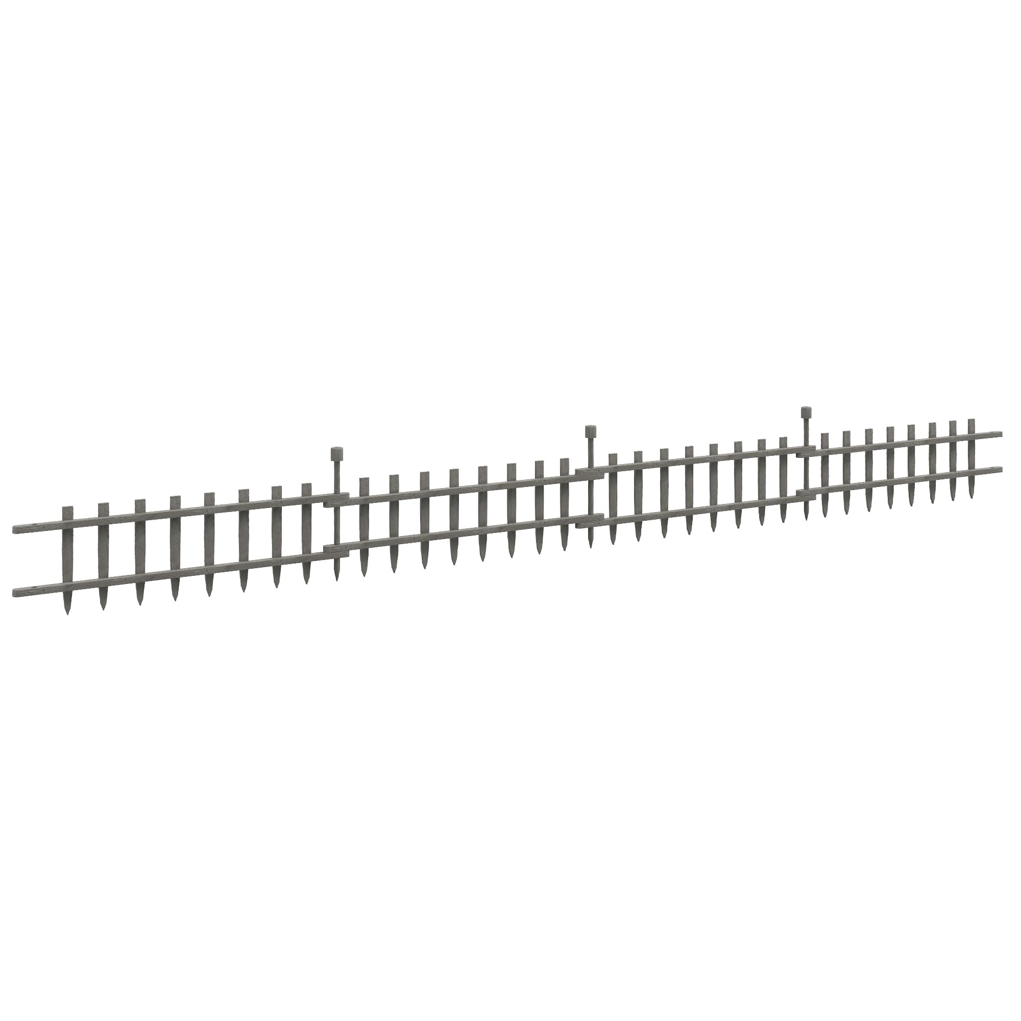 Outsunny Ozdobne ogrodzenie 28cmx64,5cm 4 panele 2,4m szary