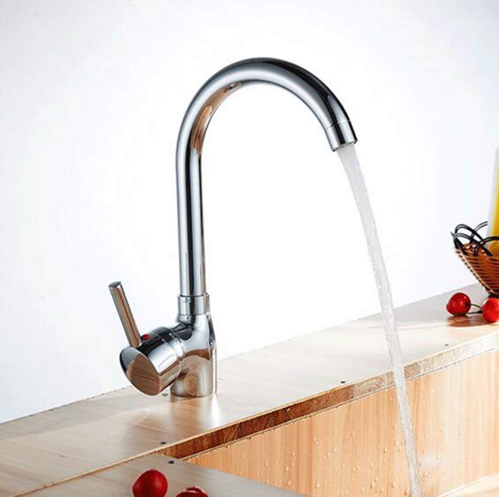 ZYCHSJXA 360 Ronating Kitchen Faucet Quartzite Color Sink Tap Stone Basin Kithchen Faucets 3 Colors Cold Hot Water Mixer,Chrome