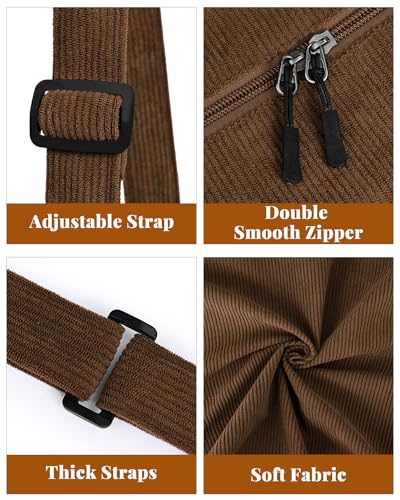 Image of Crossbody Crescent Bag for Women Men Trendy, Crescent Sling Bag with Adjustable Strap, 2 Zippers Lightweight