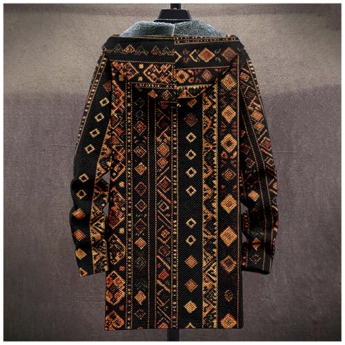 Long Hooded Retro Vintage Cardigan for Men Full Zip Up Oversized Hoodie Coat Jackets Outfits with Pockets3