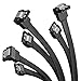 Produktbild KabelDirekt  3x SATA-3-Kabel 6 Gb/s  30 cm, 90° gewinkelt (Datenkabel, 6 Gbit/s, SATA-III/Serial-ATA, L-Stecker, Set aus 3 Kabeln, verbindet Festplatten/SSDs/Laufwerke mit dem Mainboard, schwarz)