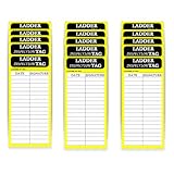 120 Pcs Ladder Inspection Labels Vinyl Maintenance Label Yellow Safety Inspection Label for Safety Maintenance Industrial Iadder Inspection Accident Prevention Stickers(2x5 Inch)