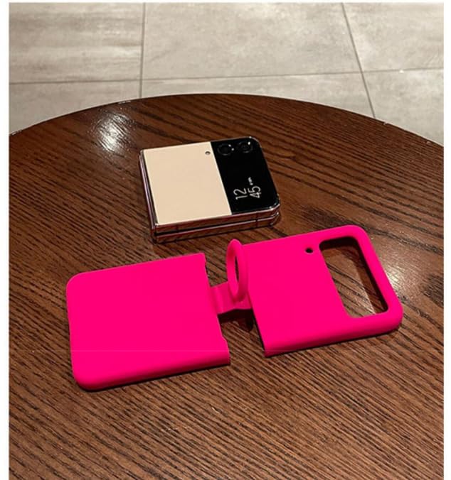 Image of MIDOS Back Cover Compatible with Samsung Z Flip 3 Silicone Case Full Protection Shock Proof Case for Samsung Galaxy Z Flip 3 (Hot Pink)