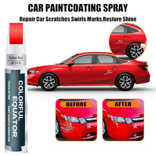 Image of Car Touch Up Paint(R-513 Rallye Red) for Honda OEM Color Match | Car Scratch Remover Pen 2-in-1, Automotive Scratch Repair Kit, Quick & Easy Solution to Repair