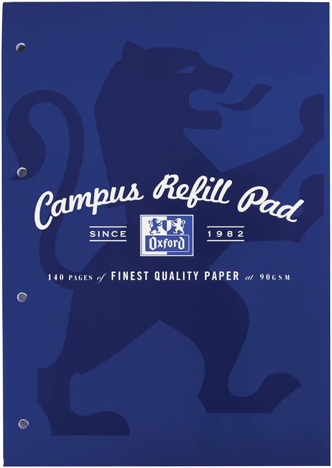 Oxford Campus, A4 Lined Paper Refill Pad, Headbound 140 Pages, Assorted Colour, Single Notepad